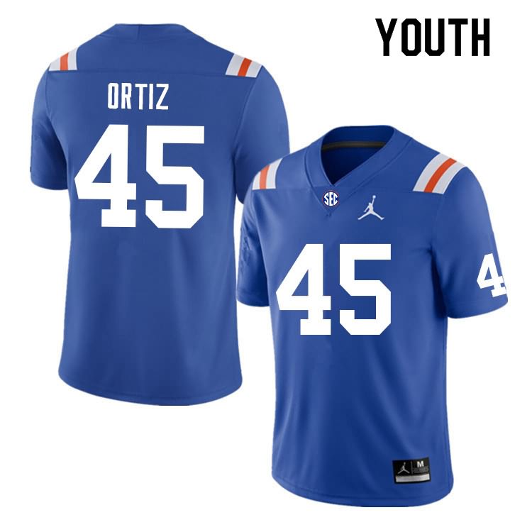 Youth NCAA Florida Gators Marco Ortiz #45 Stitched Authentic Nike Blue Throwback College Football Jersey BLX3765ZE